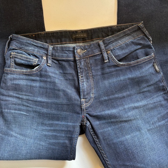 Silver Jeans Allan Slim Fit Straight Leg Luxe Heritage Jean Dark Mens size 34x34 - Picture 7 of 11